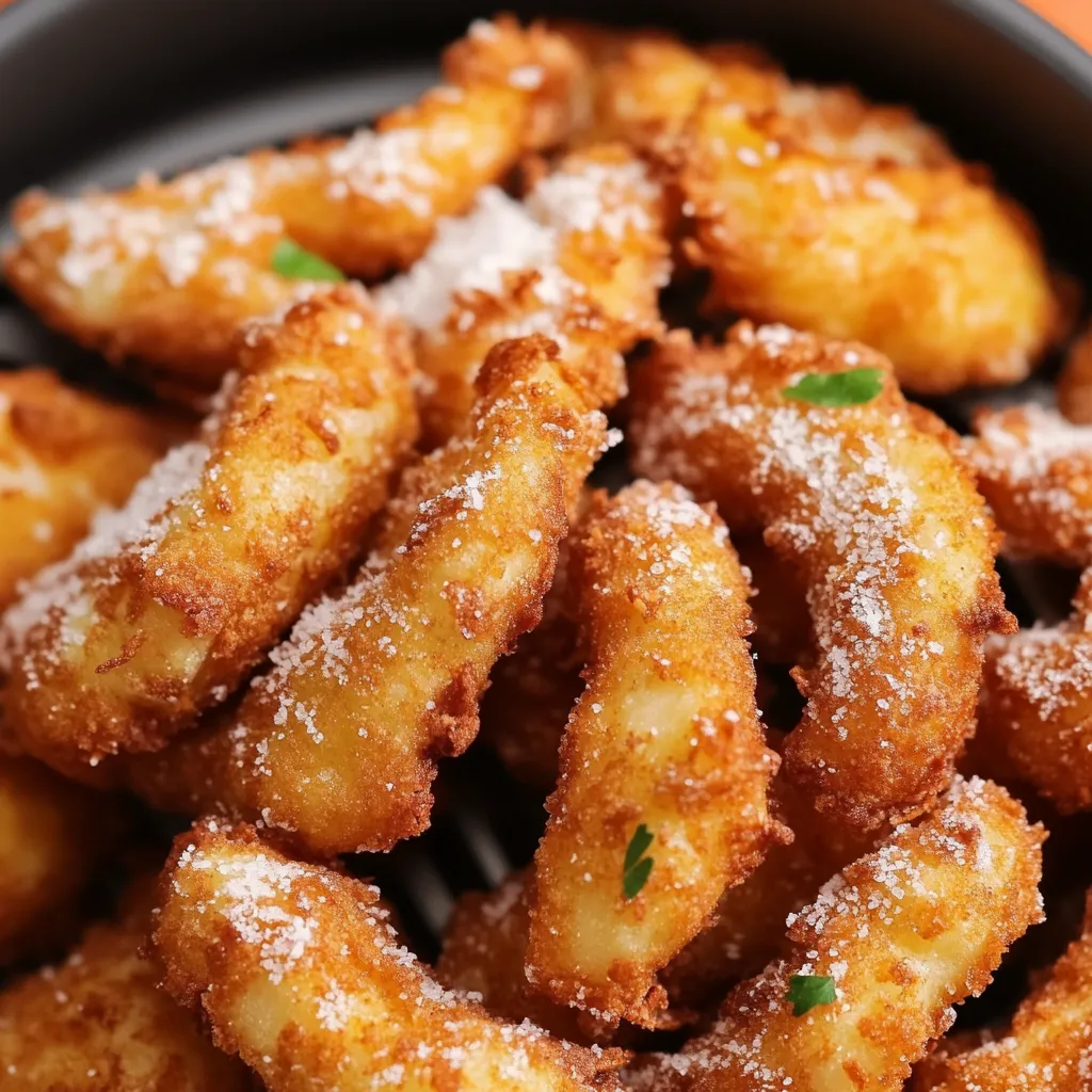 Einfache hausgemachte Bugnes aus der Heißluftfritteuse