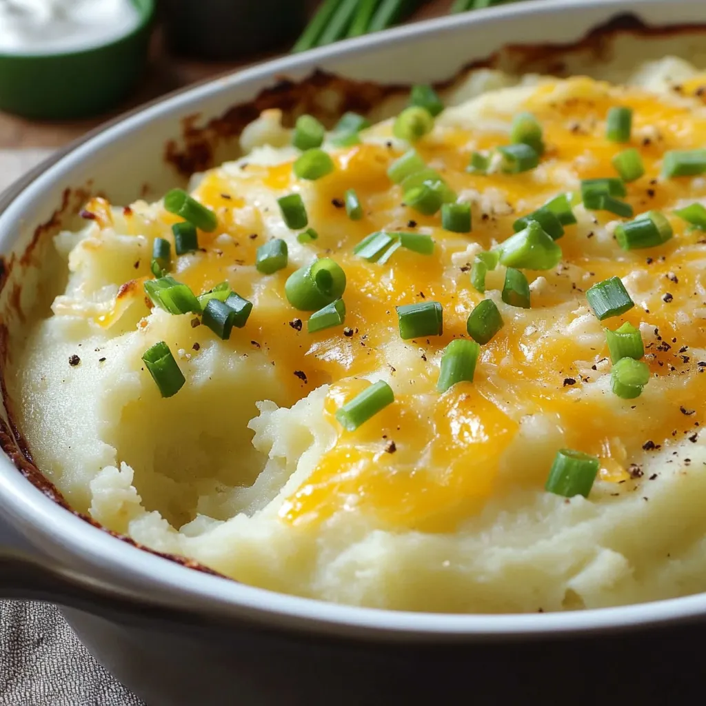 Kartoffelgratin mit Schmand und Frühlingszwiebeln, perfekt gratiniert