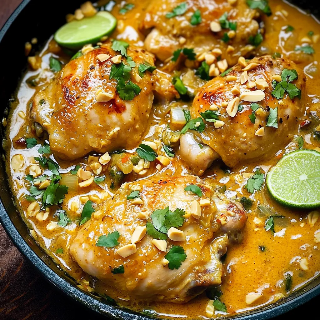 Kokos-Huhn mit Limette aus der Pfanne