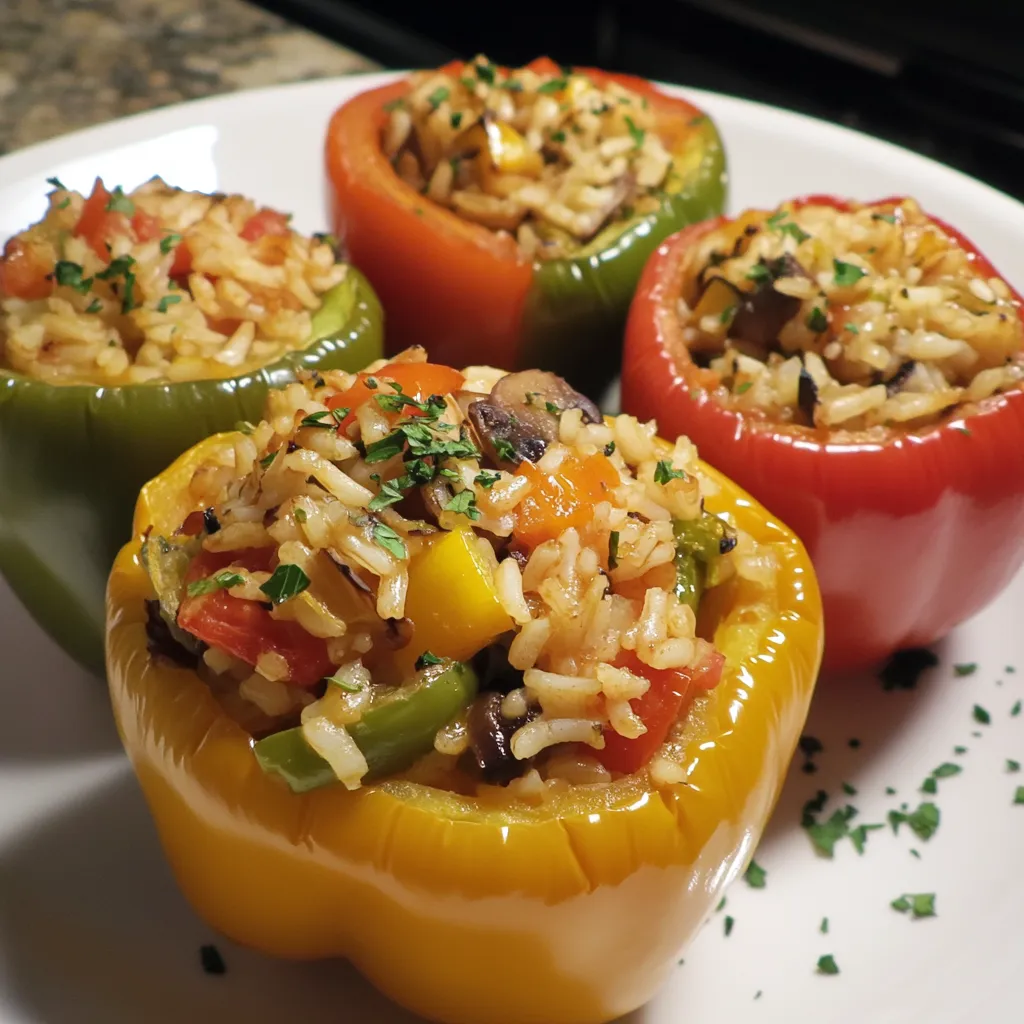 Einfache Vegetarische Gefüllte Paprika