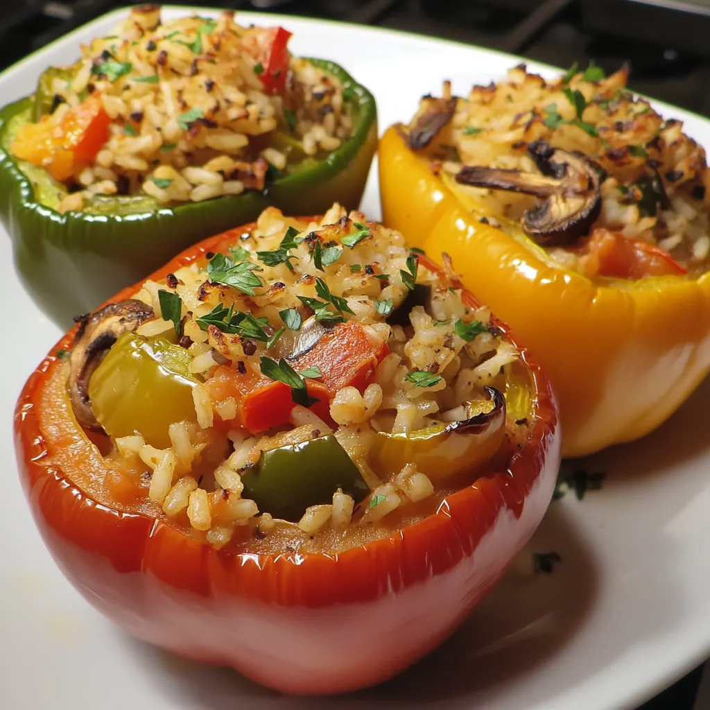 Vegetarische gefüllte Paprika | Einfach und aromatisch
