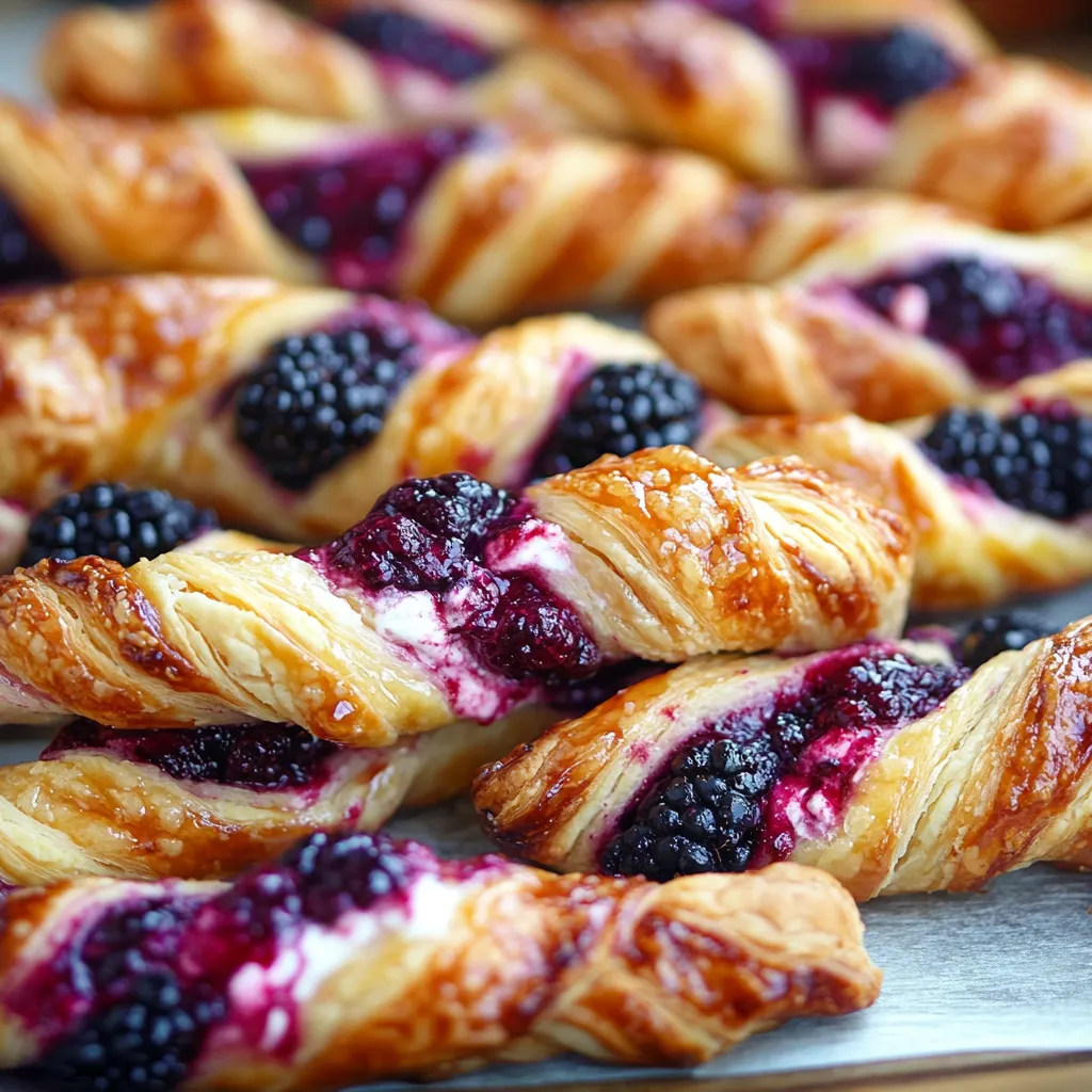 Knusprige Torsades mit Ziegenkäse und Brombeeren