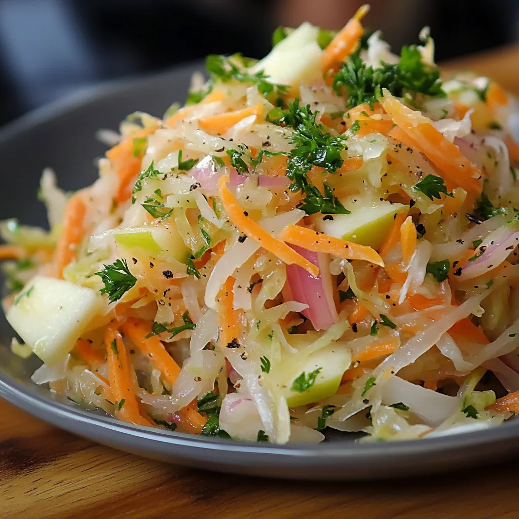 Traditioneller Sauerkrautsalat neu interpretiert