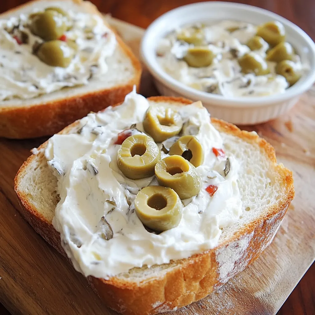 Cremige Tartinade aus Oliven und Frischkäse