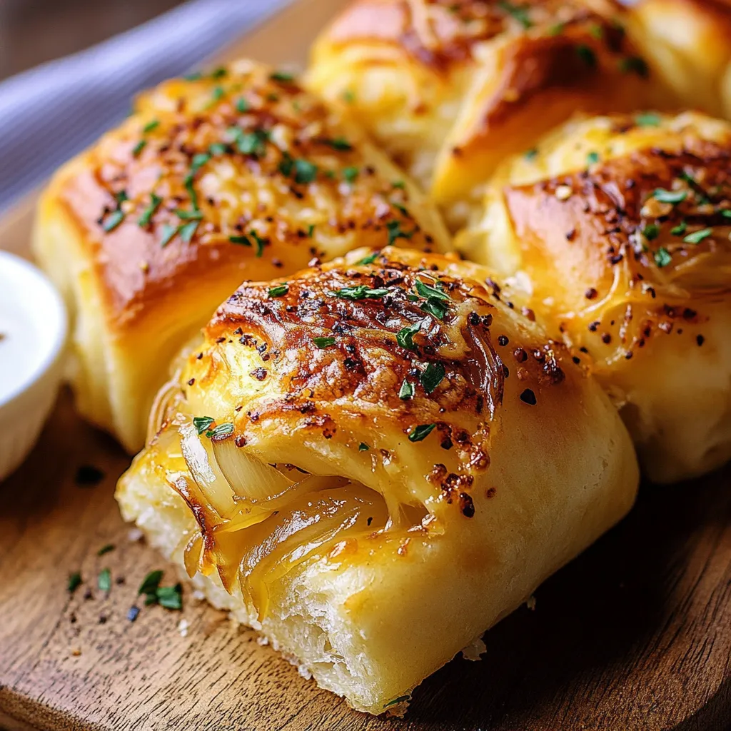 Blätterteigröllchen mit Käse und Zwiebeln
