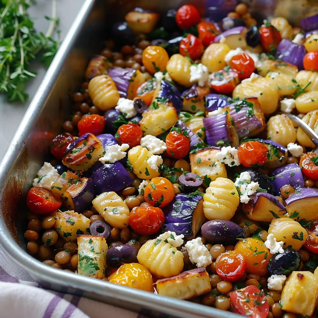 Ofen-Gnocchi griechischer Art mit mediterraner Note