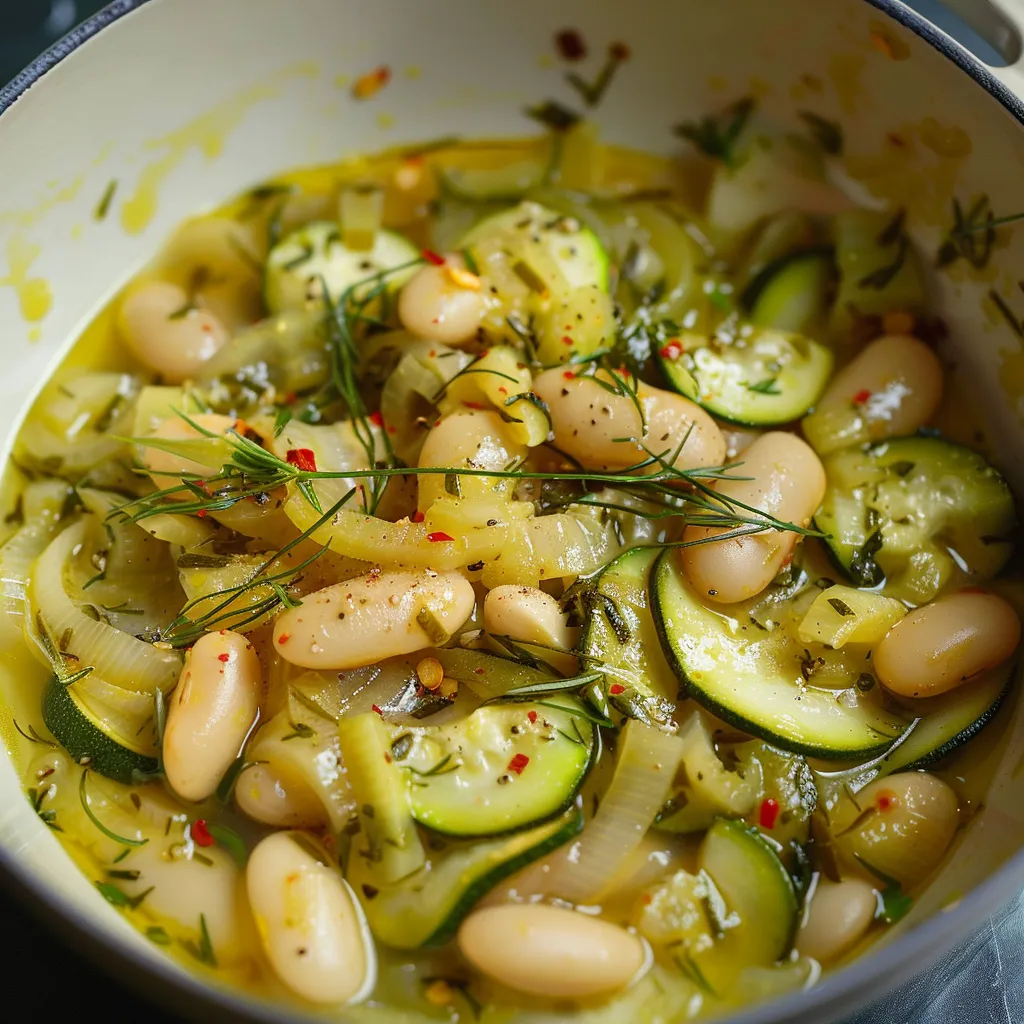 Weiche Bohnen und Frische Zucchini
