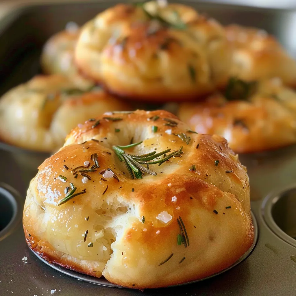 Focaccia-Muffins mit Rosmarin und Knoblauch