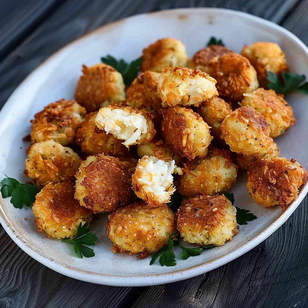 Knusprige Blumenkohl Kroketten mit Käse