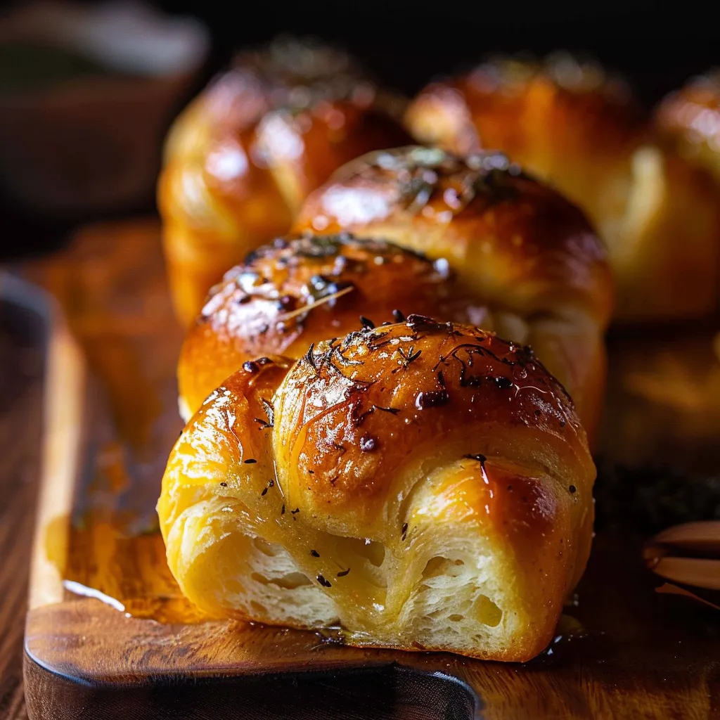 Brioche mit Butter, Salbei und süßem Honig