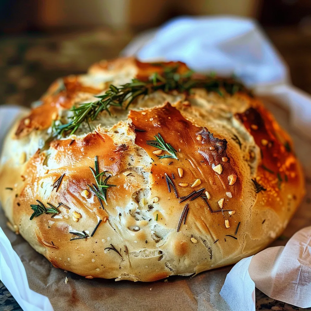 Rustikales Knoblauch-Rosmarin-Brot – Einfach gebacken