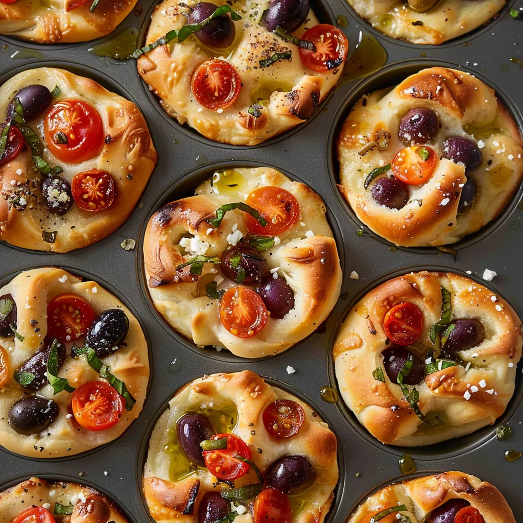 Einfache Muffins Focaccia