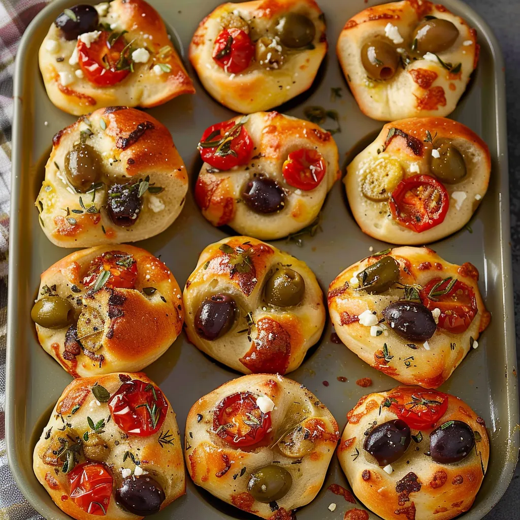 Einfache Focaccia-Muffins – Schneller Party-Snack