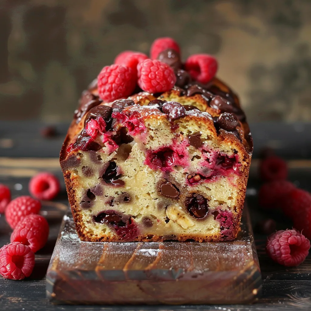 Fluffiges Bananenbrot mit Schoko und Beeren