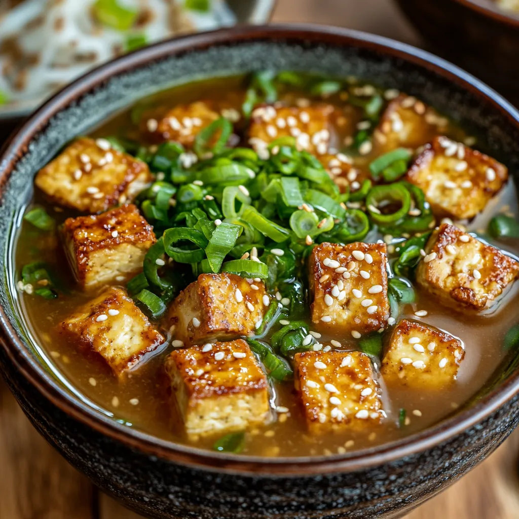 Miso-Ingwer Suppe mit knusprigem Tofu – Einfach selbst gemacht
