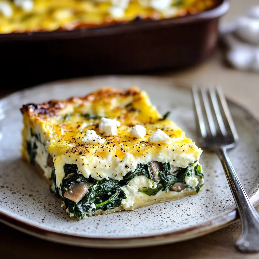 Eierauflauf mit Spinat und leichtem Cottage-Käse