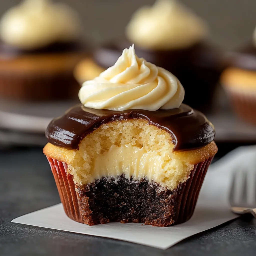 Köstliche Cupcakes mit Boston Cream Füllung