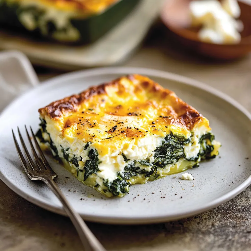 ein herzhafter Eier-Auflauf mit Spinat und leichter Hüttenkäse