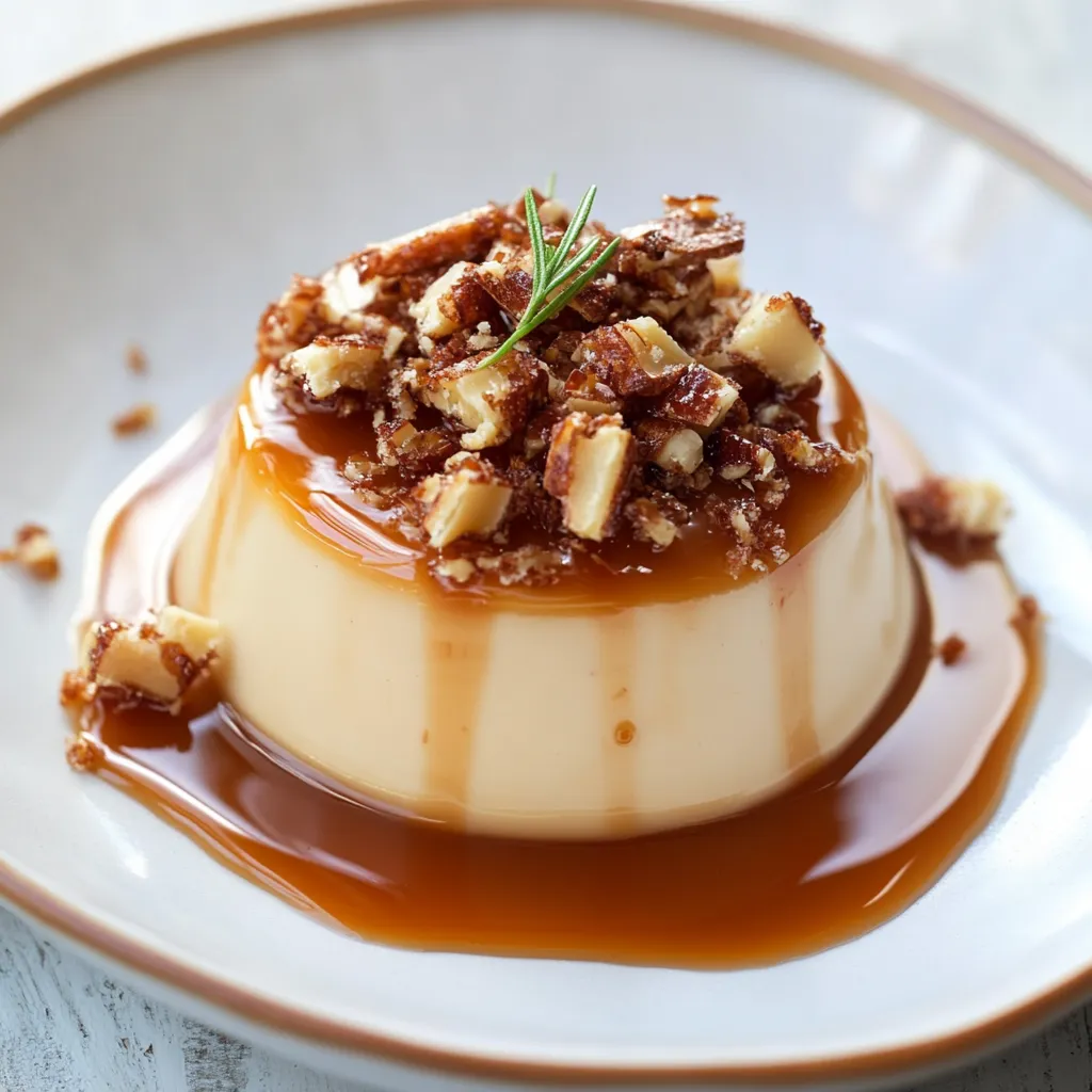 Cremige Panna Cotta mit Salzkaramell und Praliné