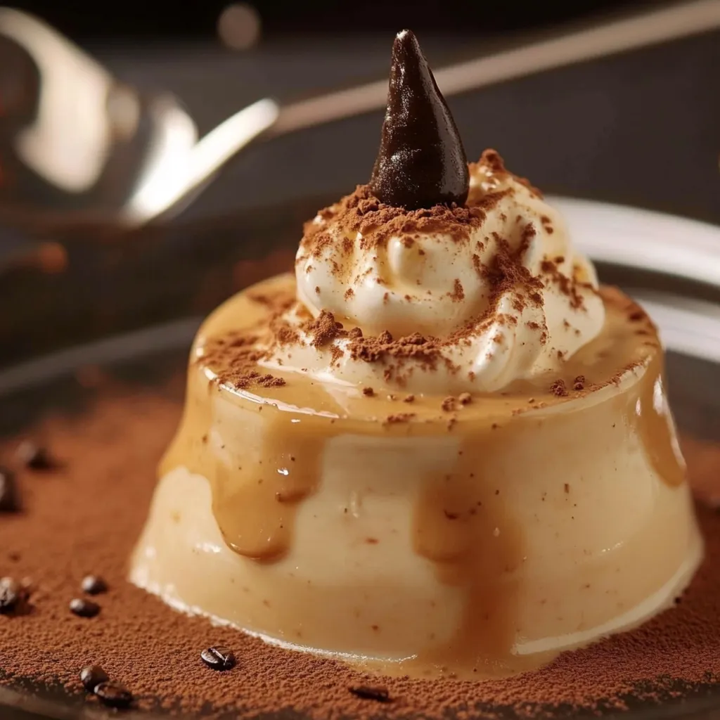Kaffee-Schichtdessert mit Mousse und Sahne-Topping