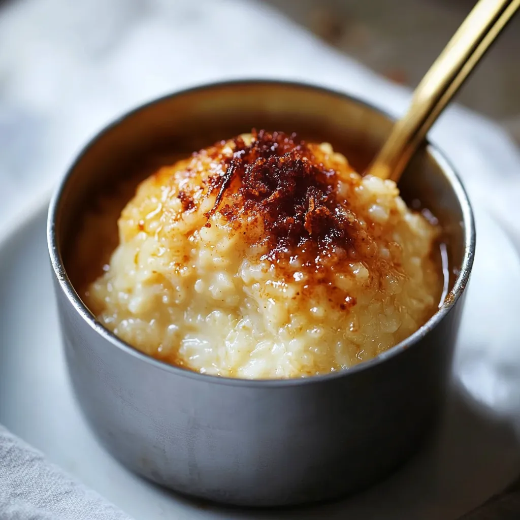 Kokosmilchreis mit Karamellschicht und Gewürzen