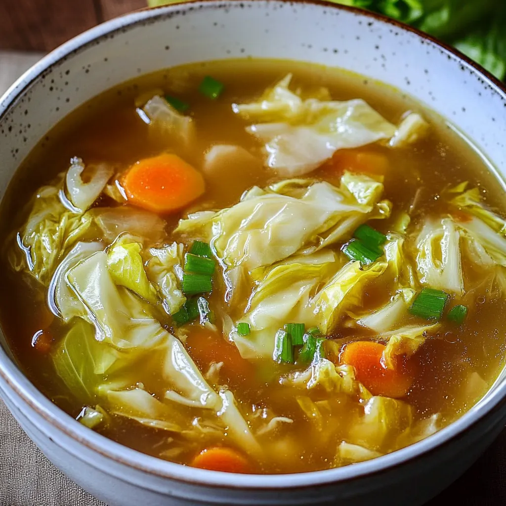Chou-Napa-Suppe mit Karotten und Gemüsebrühe