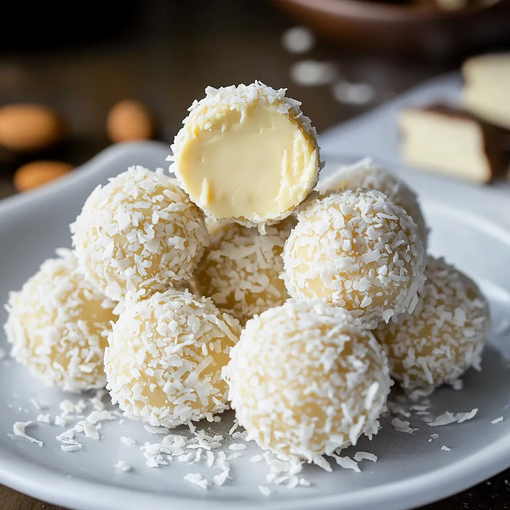 Ein edles veganes Dessert, das den Klassiker Raffaello neu erfindet