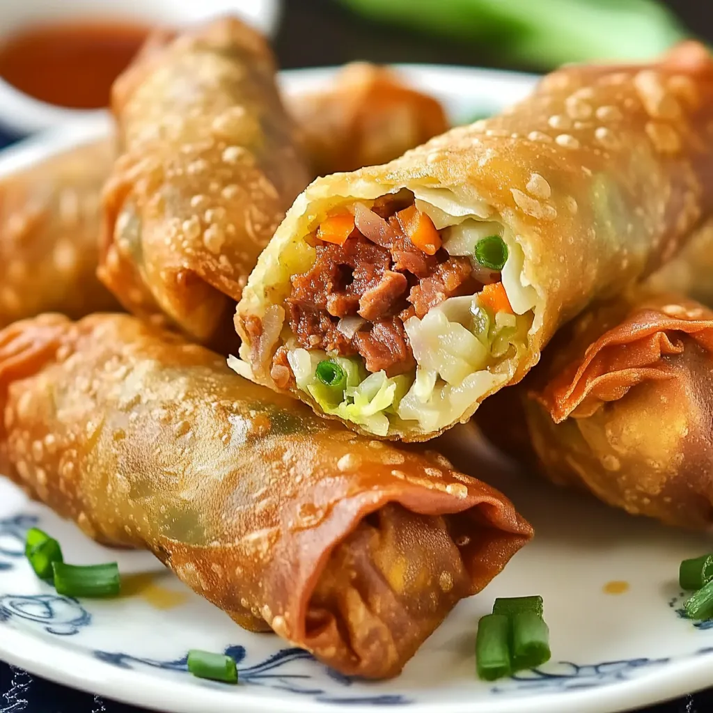 Knusprige irische Frühlingsrollen mit Corned Beef und Gemüse