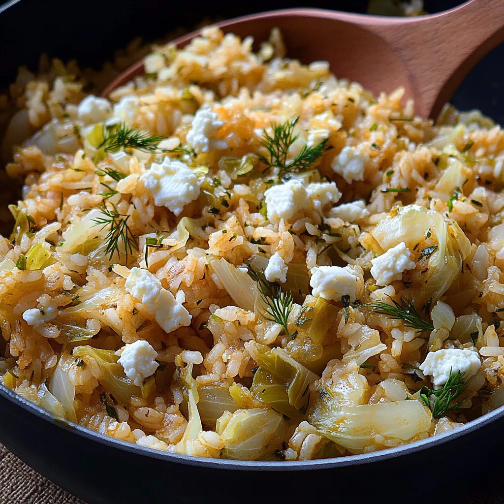 Saftiger griechischer Kohlreis mit frischen Kräutern