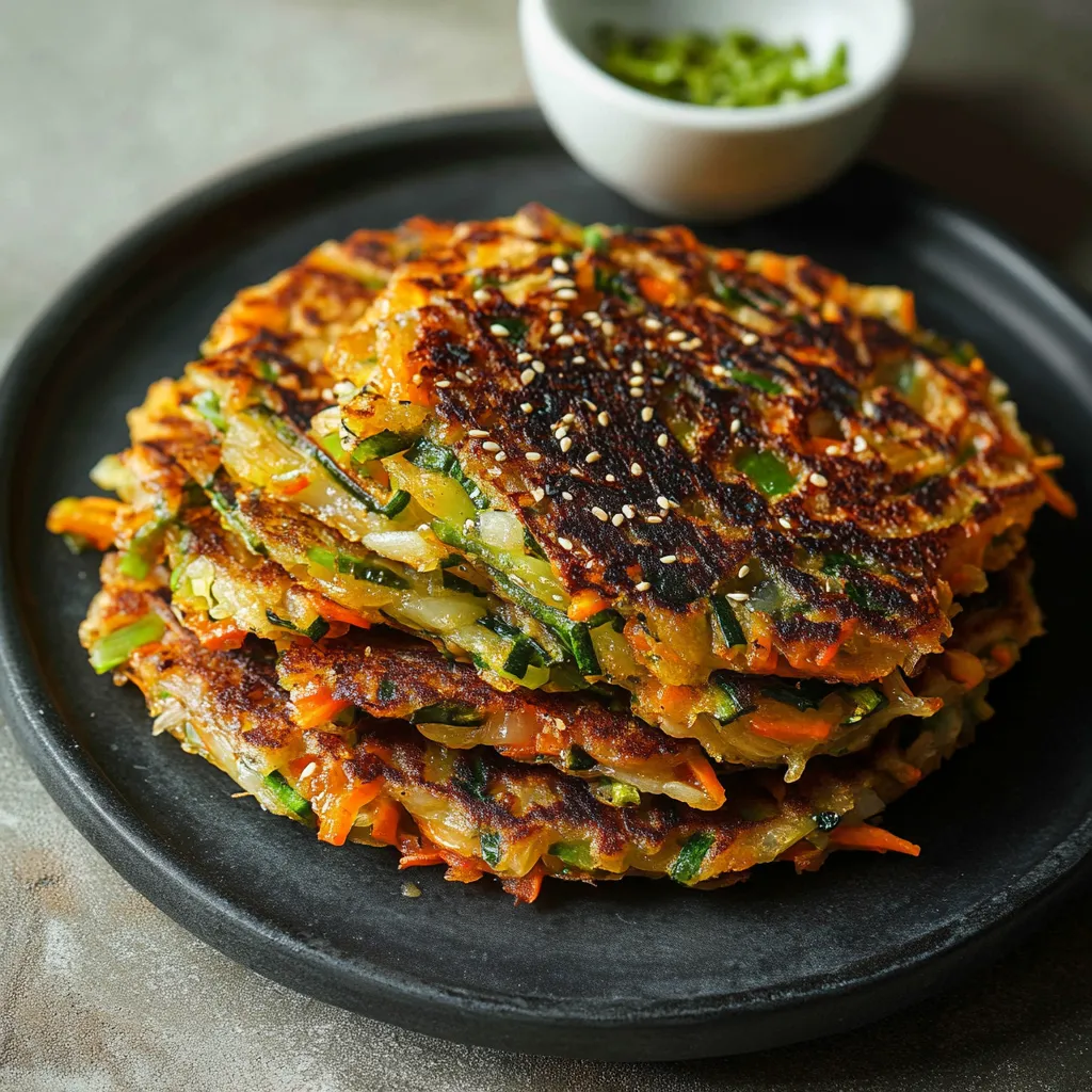 Vegane koreanische Gemüsepancakes