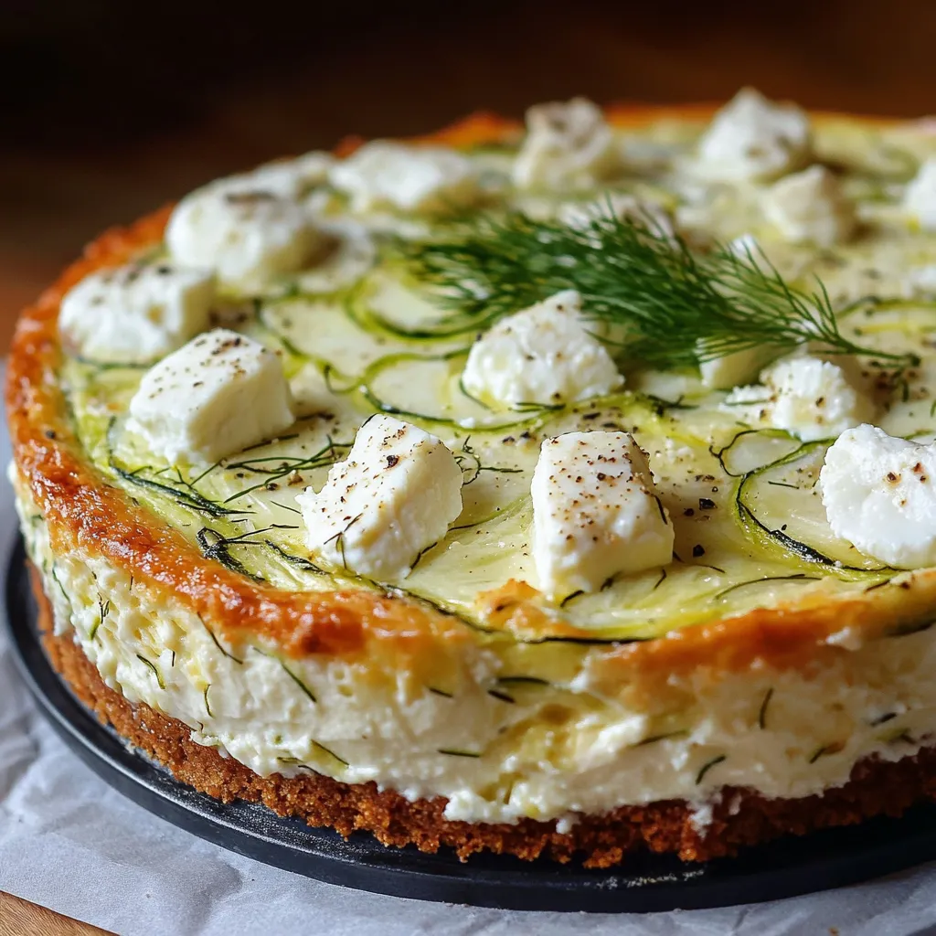 Herzhafter Zucchini-Ricotta-Kuchen mit schmelzendem Ziegenkäse