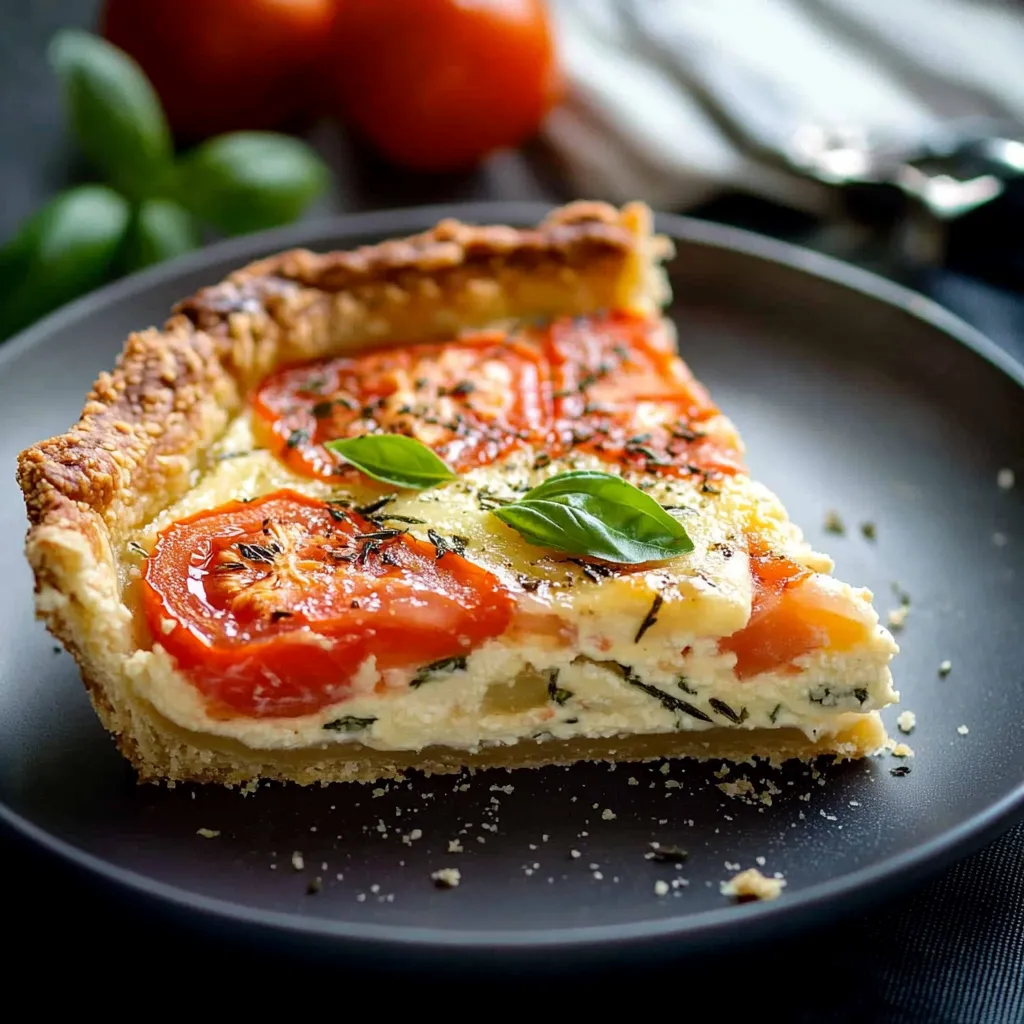Herzhafte Tomaten-Basilikum-Tarte mit Parmesan, glutenfrei