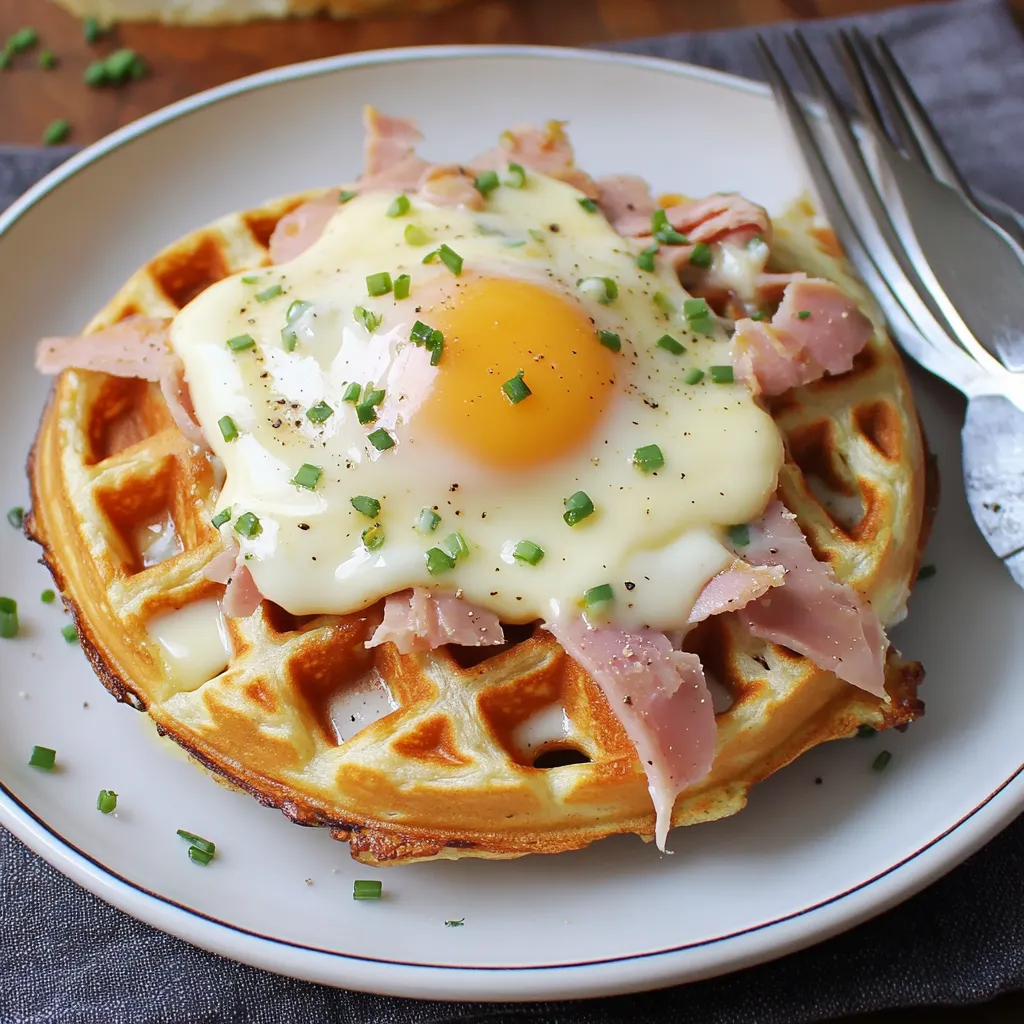 Croque Madame-Waffeln: raffiniert und würzig
