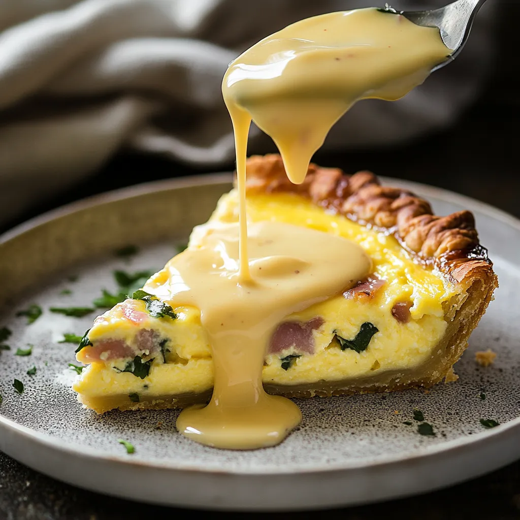 Quiche mit Benedict und Hollandaise