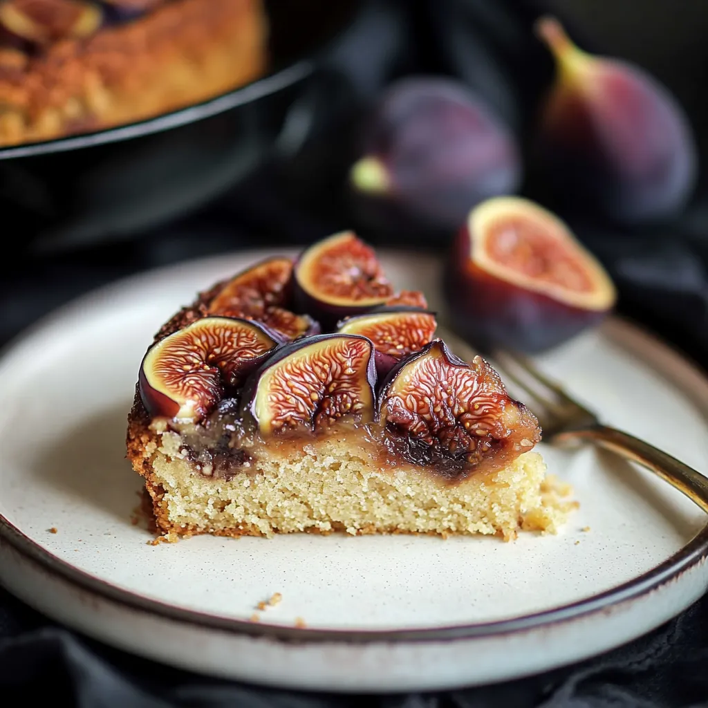 Frischer umgedrehter Kuchen mit Feigen