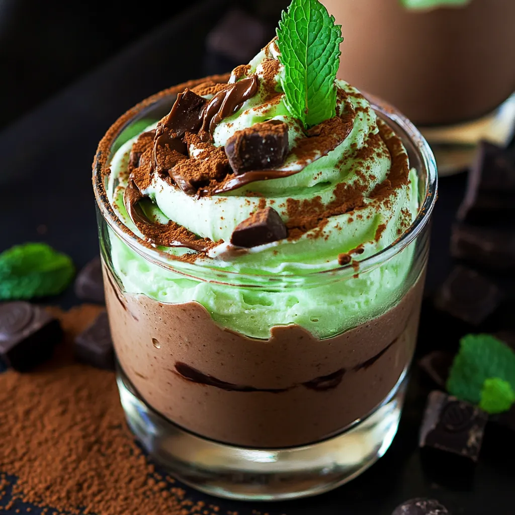Einfache Schoko-Minz-Mousse im Glas