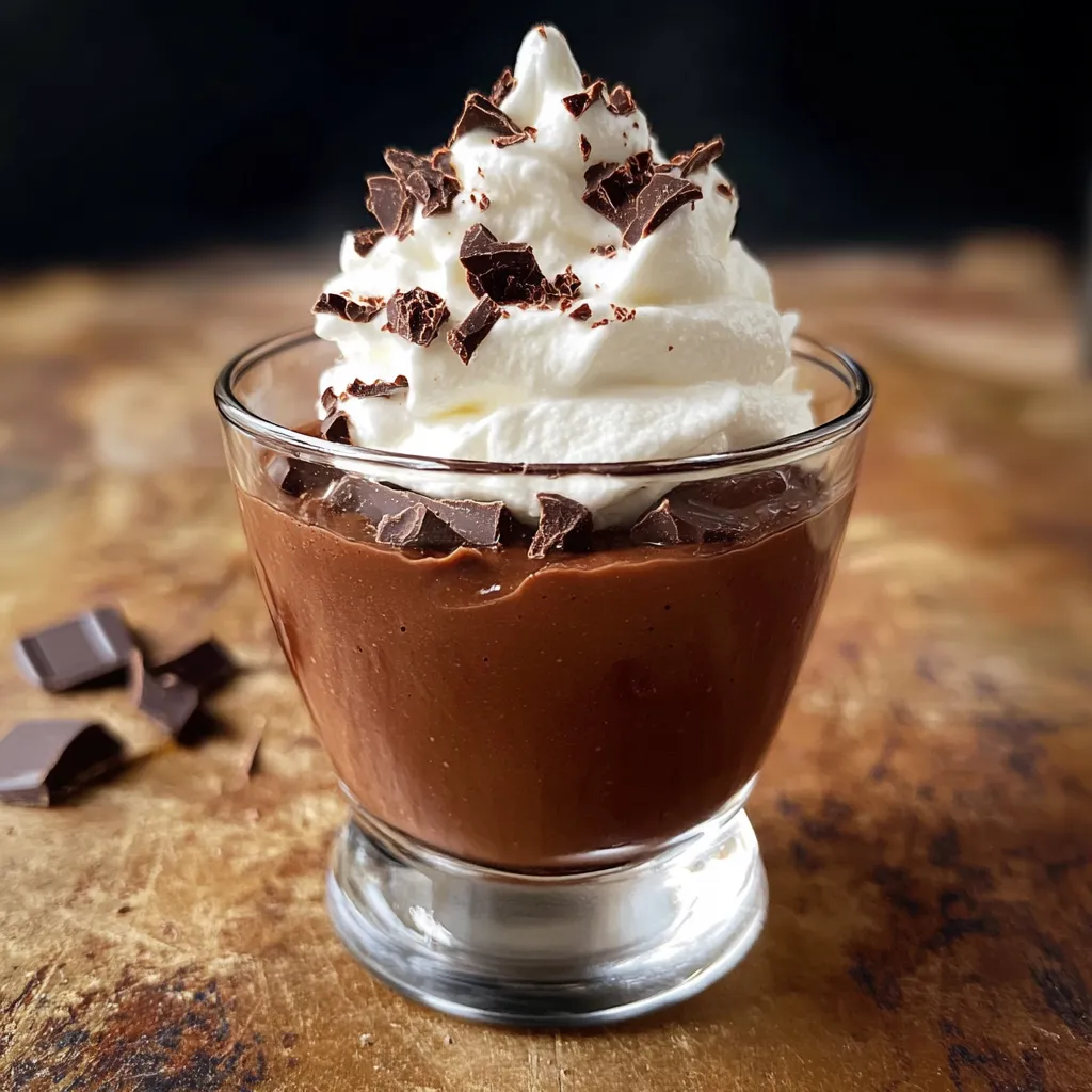 Dunkle Schoko-Whisky-Mousse mit Vanille