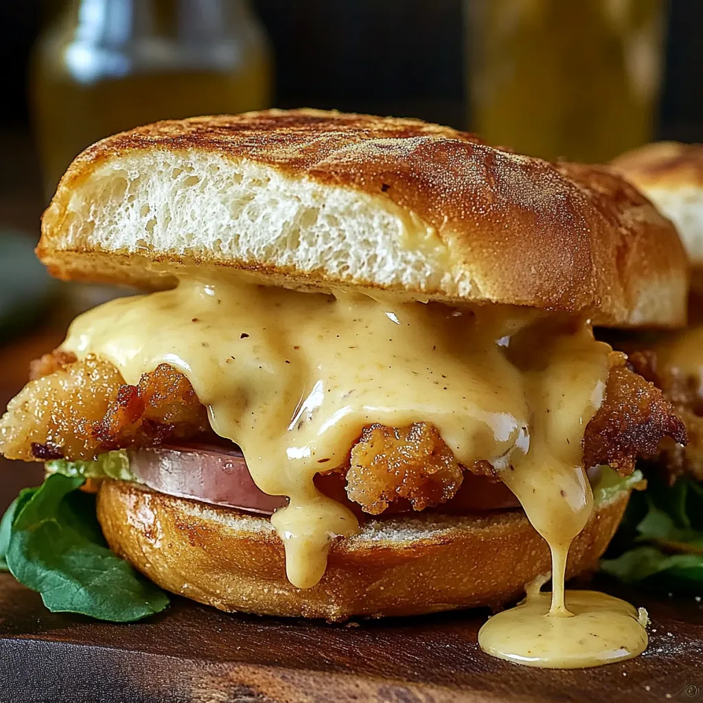 Chicken Sandwich mit Cordon Bleu und Ahorn-Senf-Soße