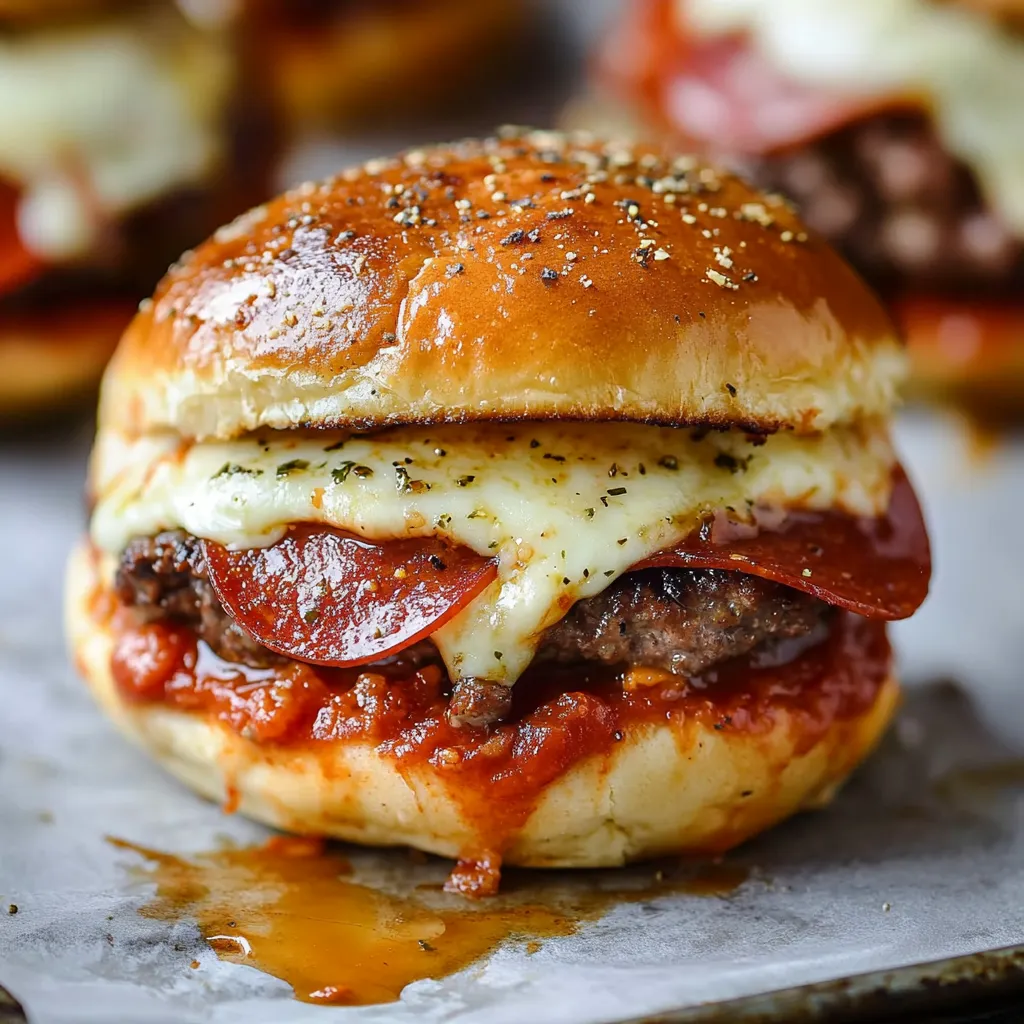 Herzhafter hausgemachter Pizza-Burger