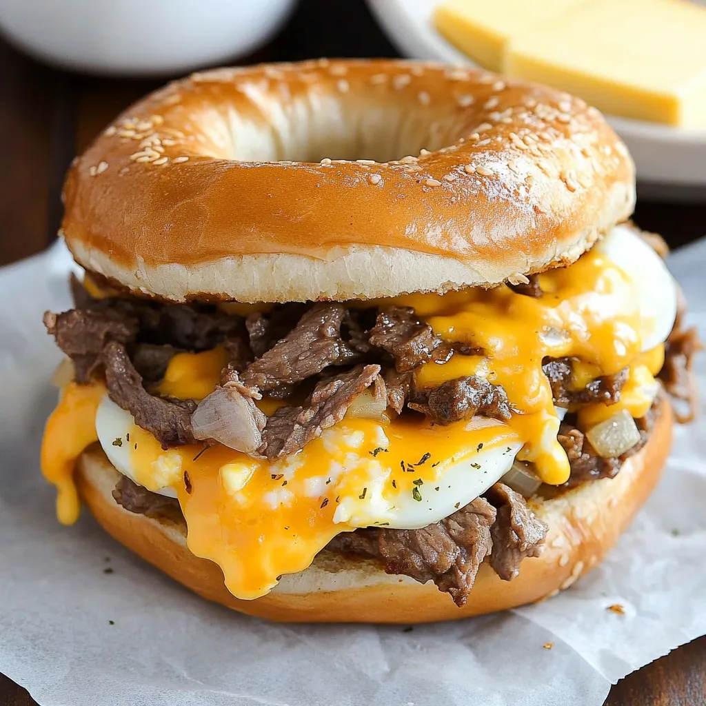 Steak Ei Käse Bagel