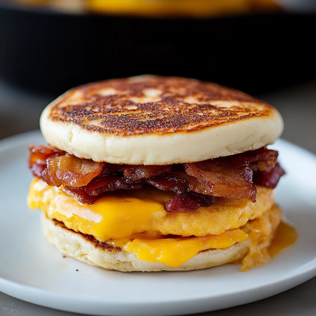 Hausgemachter McGriddle-Style Frühstücks-Sandwich