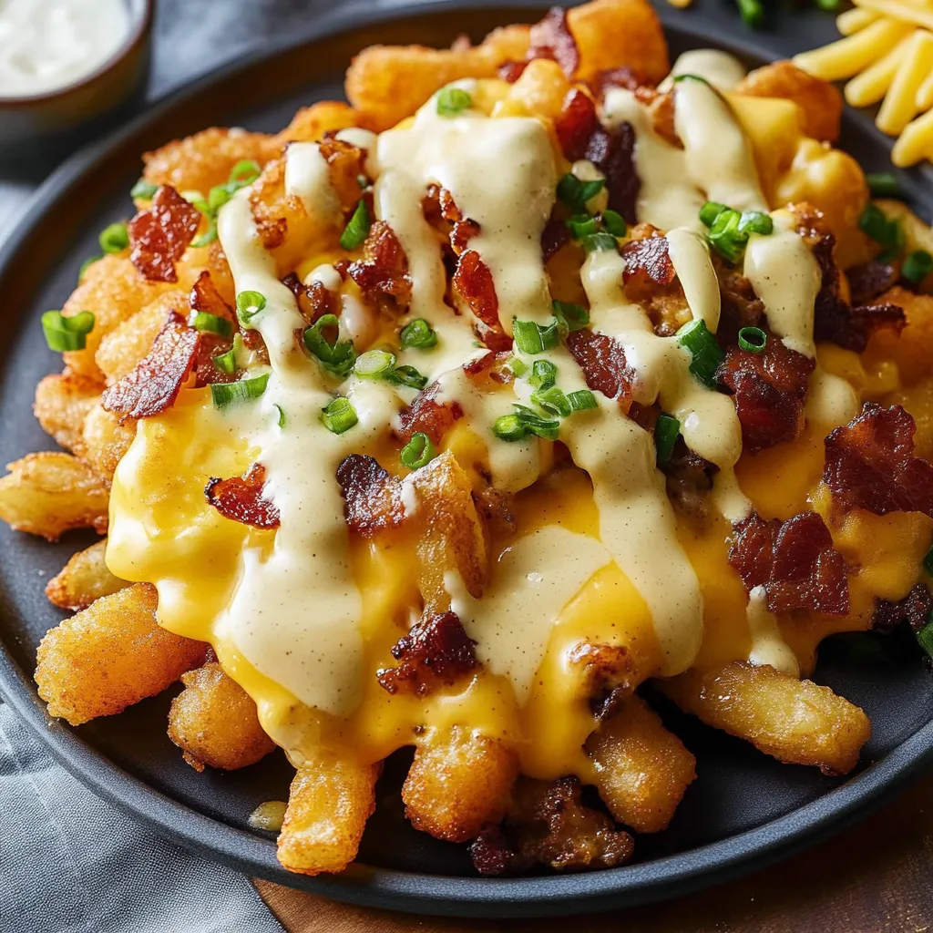 Frühstücks-Poutine mit cremiger Hollandaise