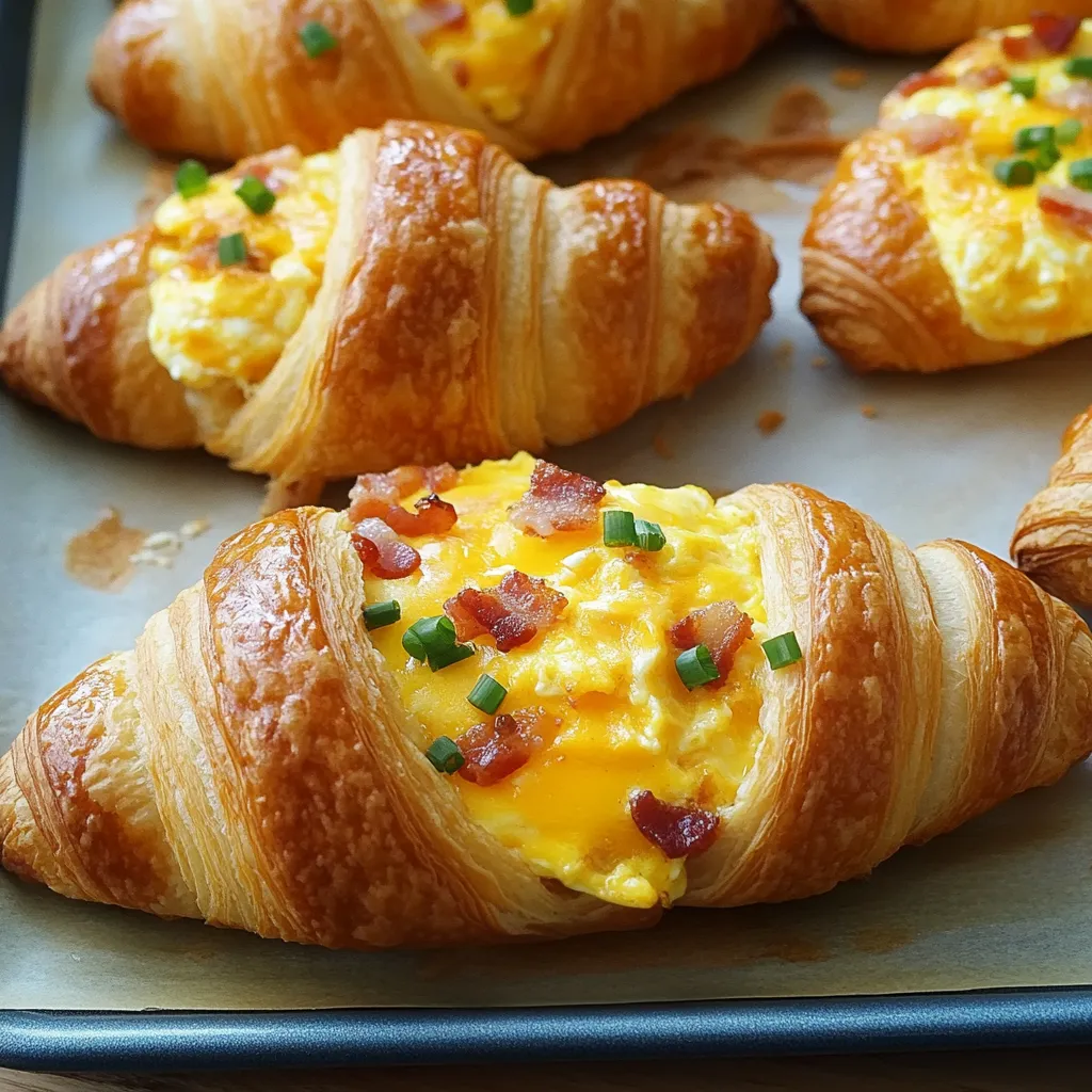 Leckere gefüllte Croissants genießen