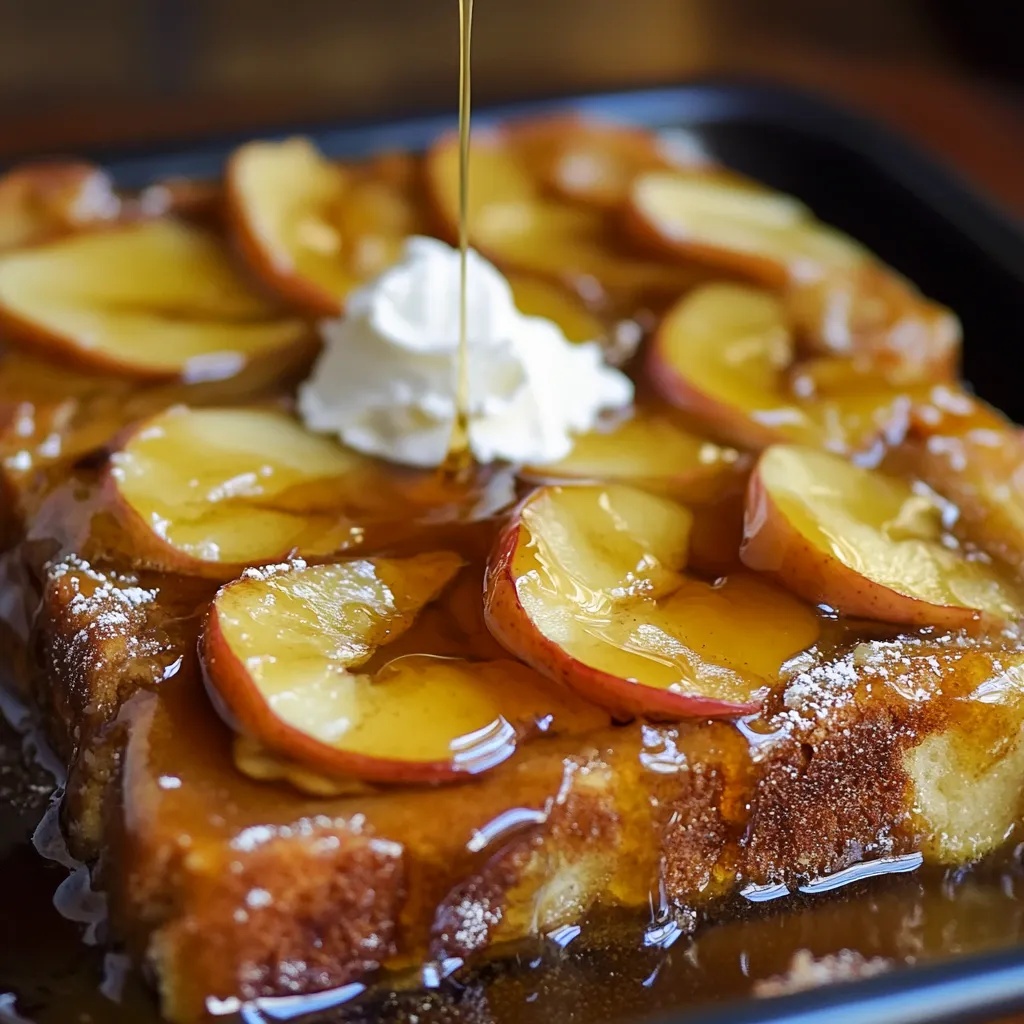 Gestürzter Apfel-French-Toast mit Karamell