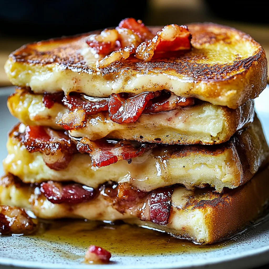 Genieße cremig-würzigen Toast mit Bacon und Käse