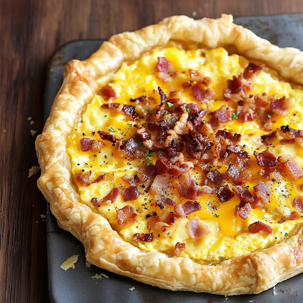 Probier diese knusprige Frühstücks-Blätterteig-Pizza zum Brunch