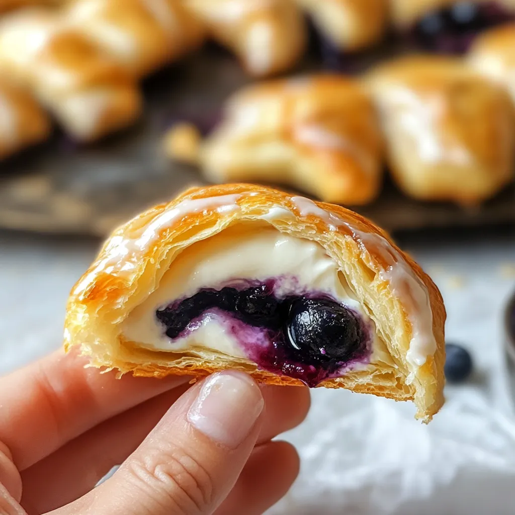 Probieren Sie fluffige Croissants mit einer süßen Myrtille-Käse-Füllung