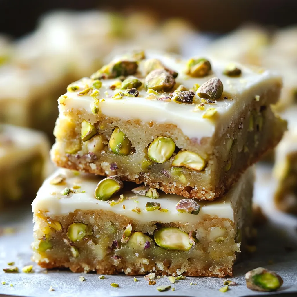 Saftige Zitronen Brownies mit weißer Schokolade und knackigen Pistazien