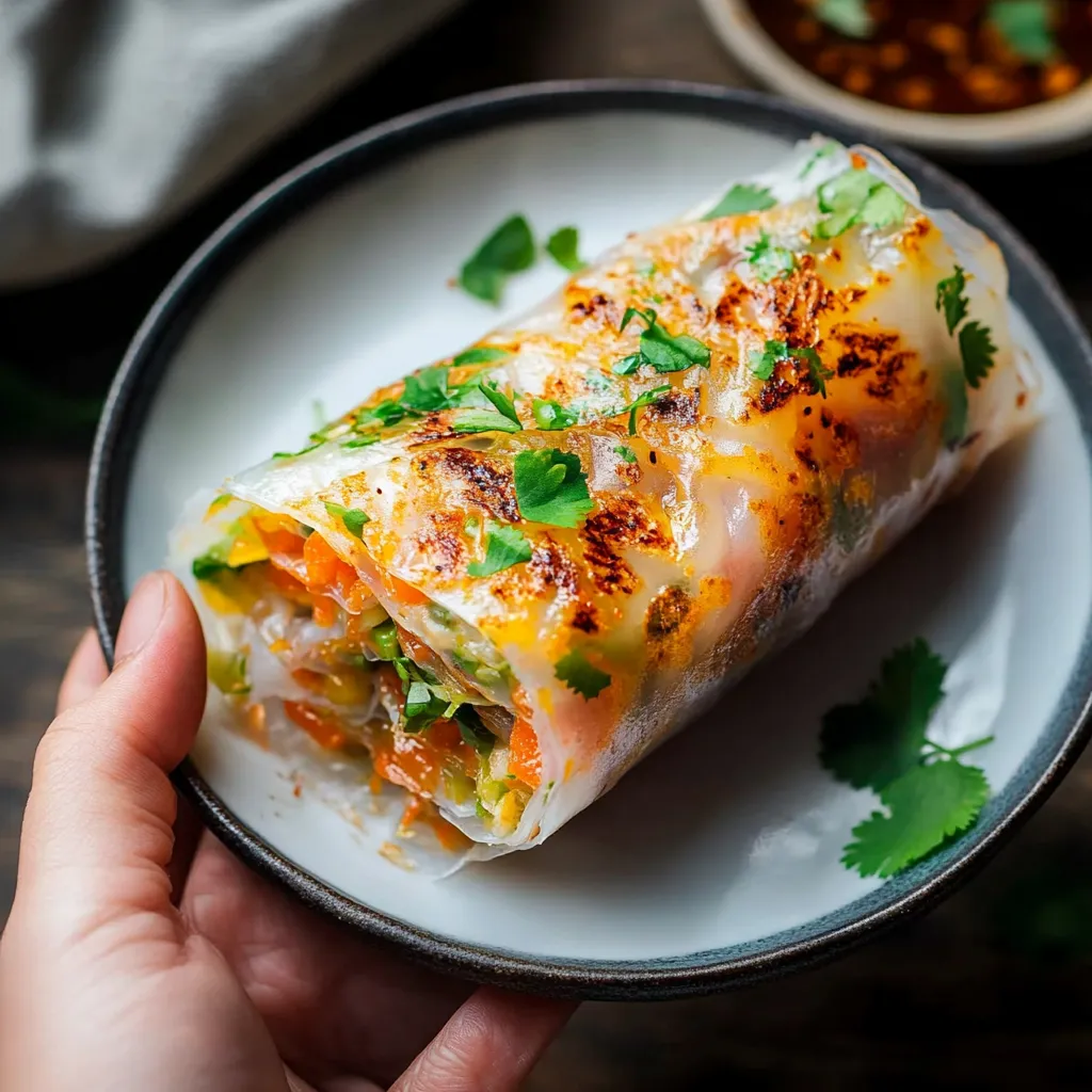 Knuspriges vietnamesisches Reispapier mit herzhaften Toppings