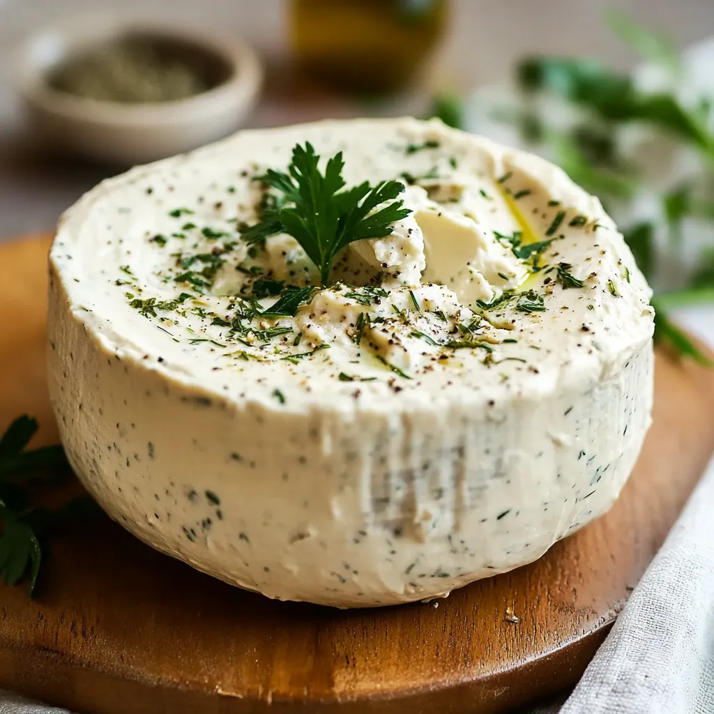 Vegane Boursin-Alternative cremig mit Kräutern und Knoblauch